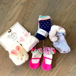 Baby girls sock and slipper bundle lot!